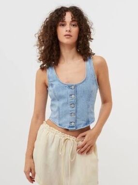 Levi’s “Dani” Corset Bustier Light Stonewash Denim Women’s XL